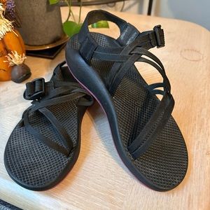 Chaco Vibram Z/Cloud X Women's Strappy Sport Sandals Solid Black Size‎ 9